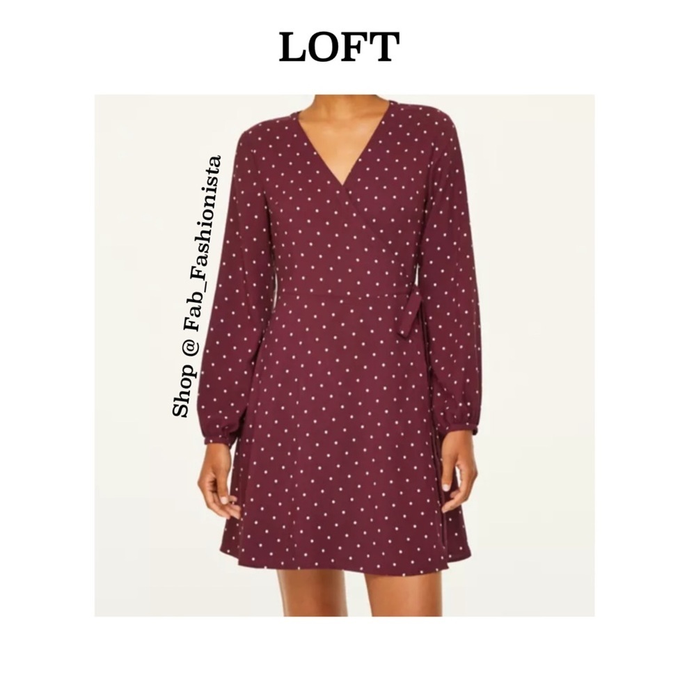 Loft Polka dot wrap dress size 10
